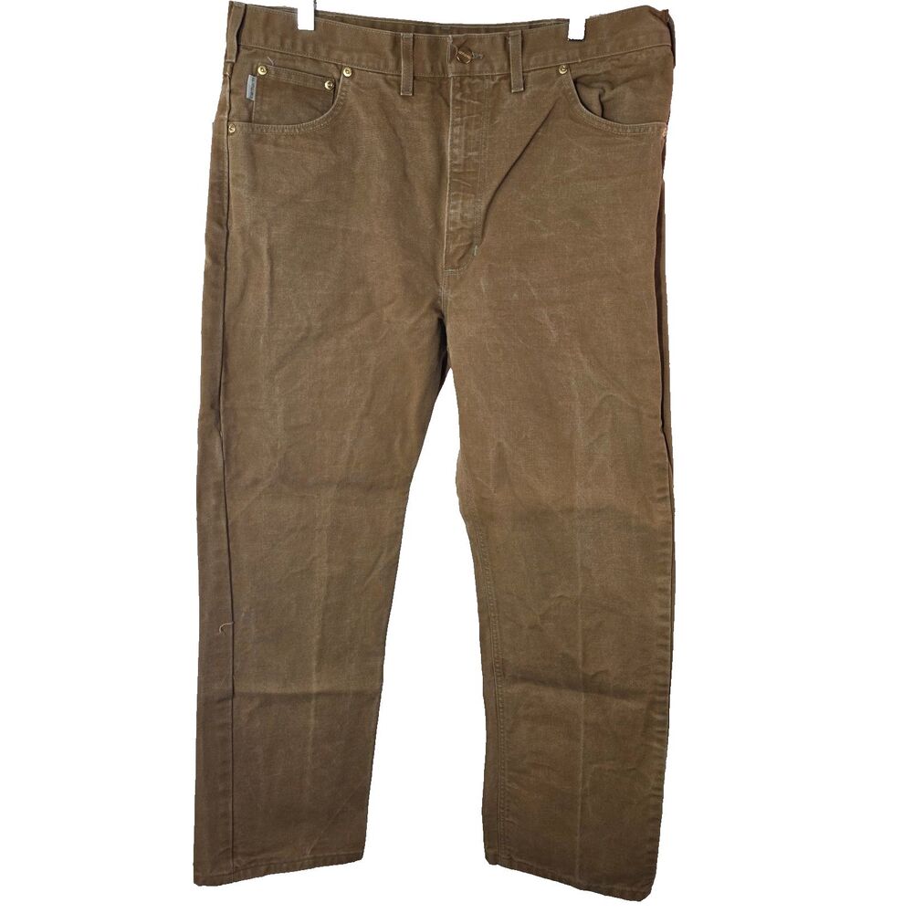 Carhartt WU8806 Duck Canvas Work Pants 40x32 Brown Tan USA Union Made